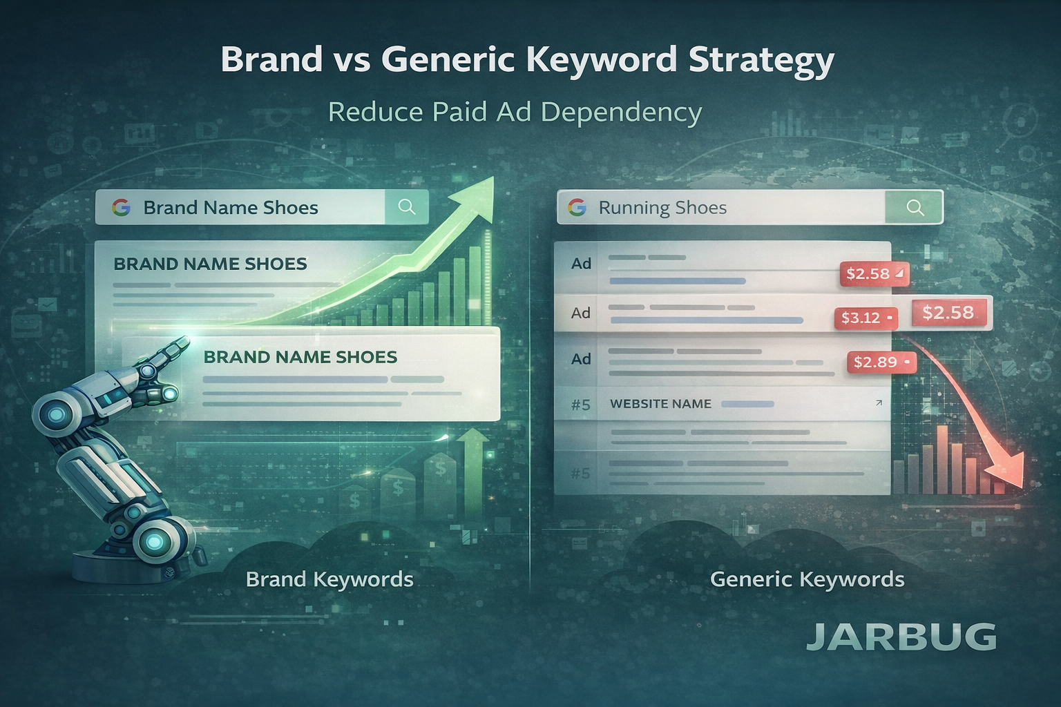 Brand vs Generic Keyword Strategy - Reduce Paid Ad Dependency